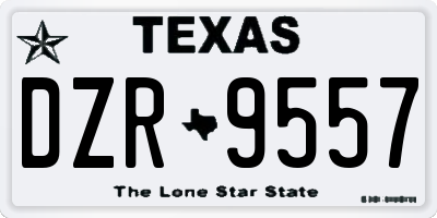 TX license plate DZR9557