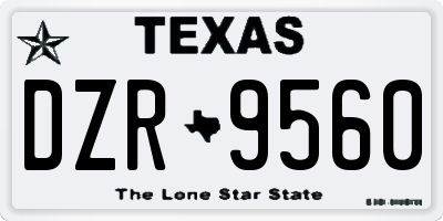 TX license plate DZR9560