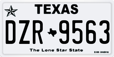TX license plate DZR9563