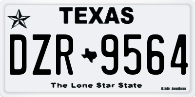 TX license plate DZR9564