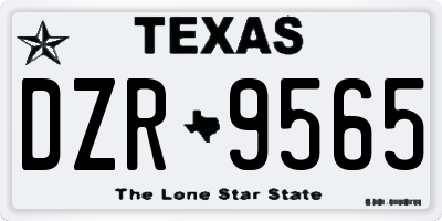 TX license plate DZR9565