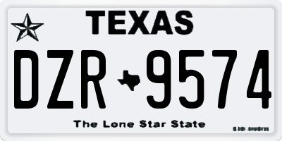 TX license plate DZR9574