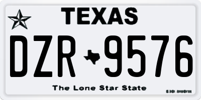 TX license plate DZR9576