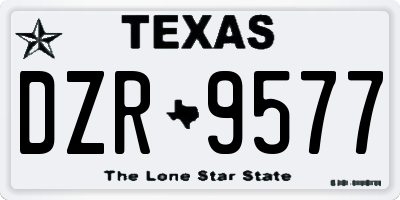 TX license plate DZR9577