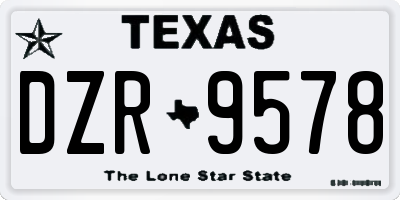 TX license plate DZR9578