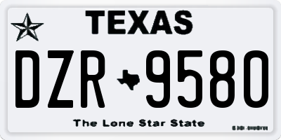 TX license plate DZR9580