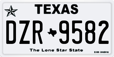 TX license plate DZR9582