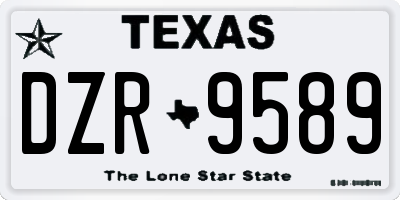 TX license plate DZR9589