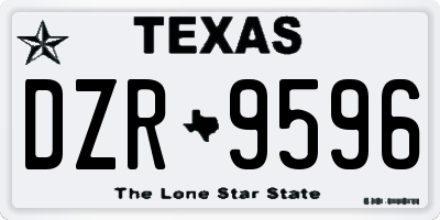 TX license plate DZR9596