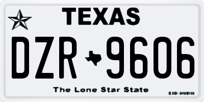 TX license plate DZR9606