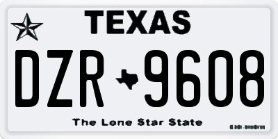 TX license plate DZR9608