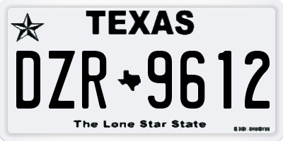 TX license plate DZR9612
