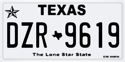 TX license plate DZR9619