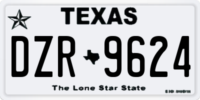 TX license plate DZR9624