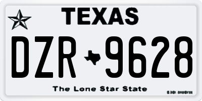 TX license plate DZR9628