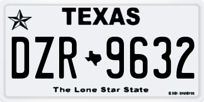 TX license plate DZR9632