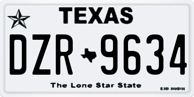 TX license plate DZR9634