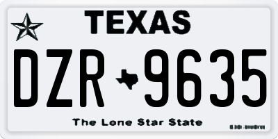 TX license plate DZR9635
