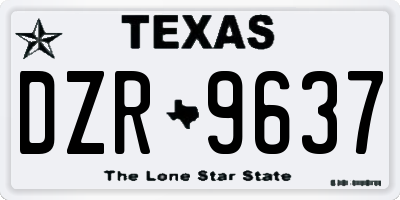 TX license plate DZR9637