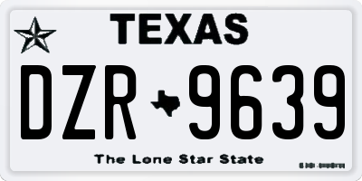 TX license plate DZR9639