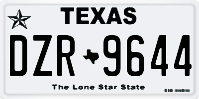 TX license plate DZR9644