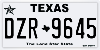 TX license plate DZR9645