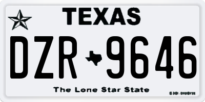 TX license plate DZR9646
