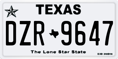 TX license plate DZR9647