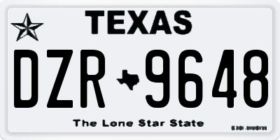 TX license plate DZR9648