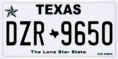 TX license plate DZR9650