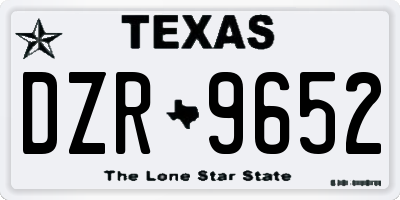 TX license plate DZR9652