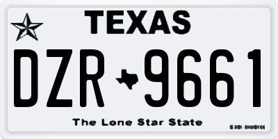 TX license plate DZR9661