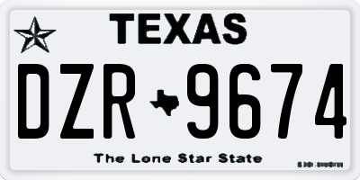 TX license plate DZR9674
