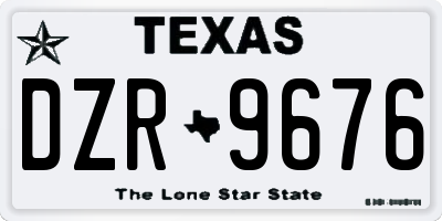 TX license plate DZR9676