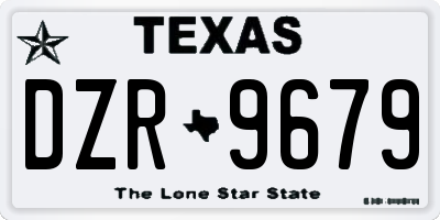 TX license plate DZR9679