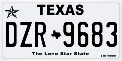 TX license plate DZR9683