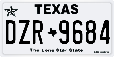 TX license plate DZR9684