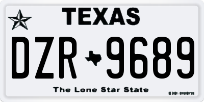 TX license plate DZR9689