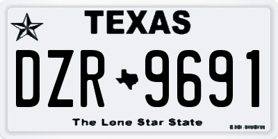 TX license plate DZR9691