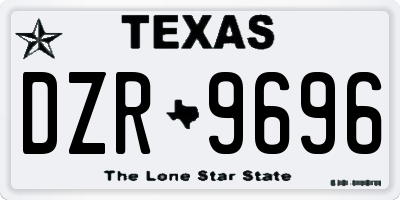TX license plate DZR9696