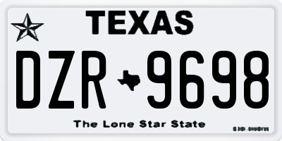 TX license plate DZR9698