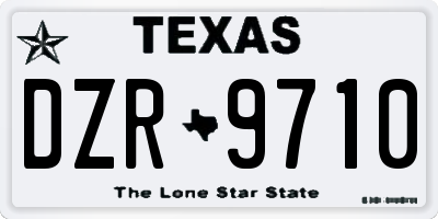 TX license plate DZR9710
