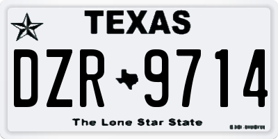 TX license plate DZR9714