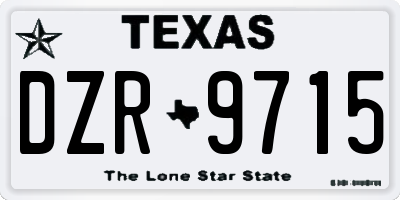 TX license plate DZR9715
