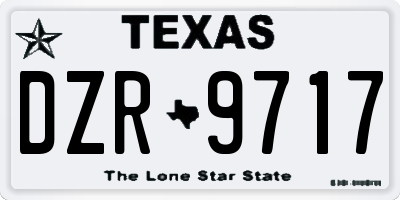 TX license plate DZR9717