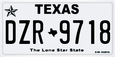 TX license plate DZR9718