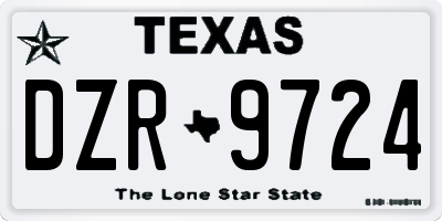 TX license plate DZR9724