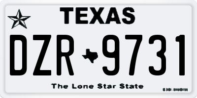 TX license plate DZR9731