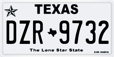TX license plate DZR9732