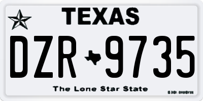 TX license plate DZR9735